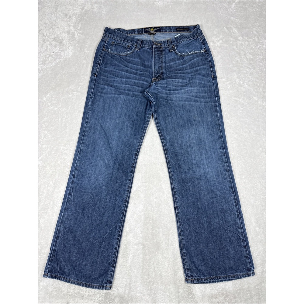 Men's Lucky Brand 361 Vintage Straight Blue Denim Jeans Size 34X30 Med Wash